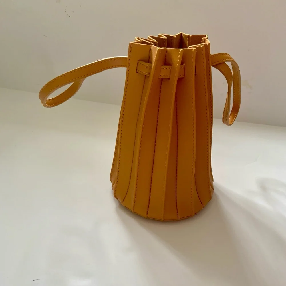 Drawstring Vegan Leather Bag - Picture 2 of 8